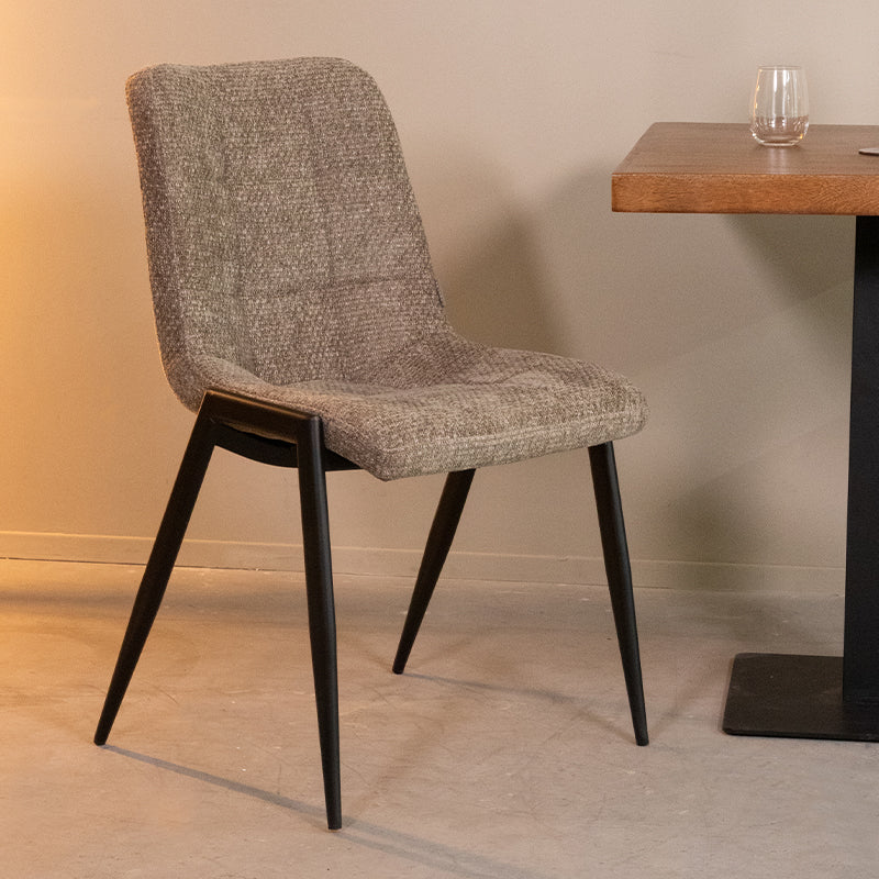Eetkamerstoel Noor Hunter Elite Zwart Metalen Frame 51x41x84 cm-Eetkamerstoelen-LABEL51