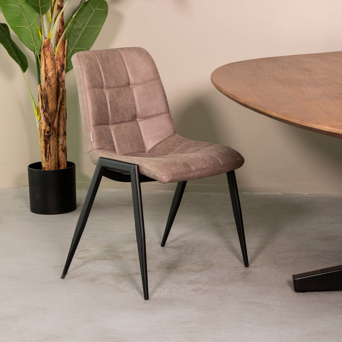 Eetkamerstoel Noor - Taupe - Micro Suede-Eetkamerstoelen-LABEL51