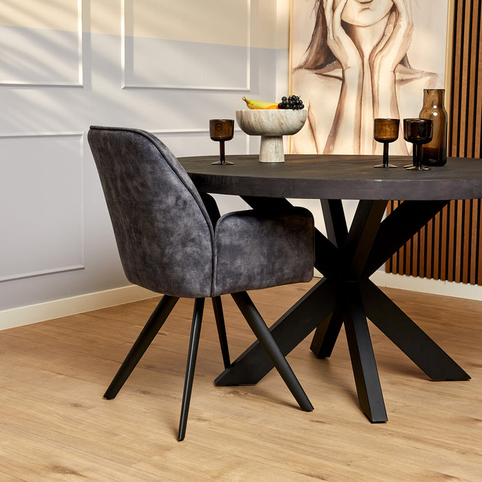 Eetkamerstoel Nova - Antraciet-Eetkamerstoelen-Starfurn