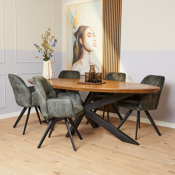 Eetkamerstoel Nova - Hunter Groen-Eetkamerstoelen-Starfurn