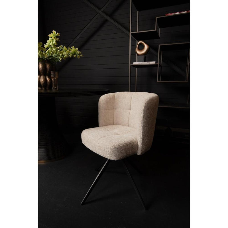 Eetkamerstoel Odin Polyester Wit-Eetkamerstoelen-PTMD
