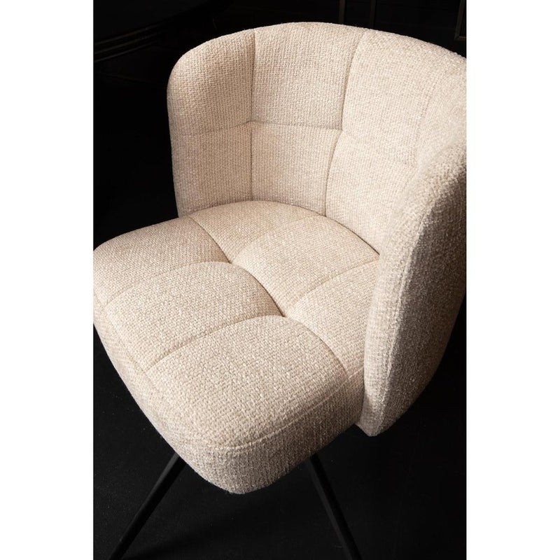 Eetkamerstoel Odin Polyester Wit-Eetkamerstoelen-PTMD