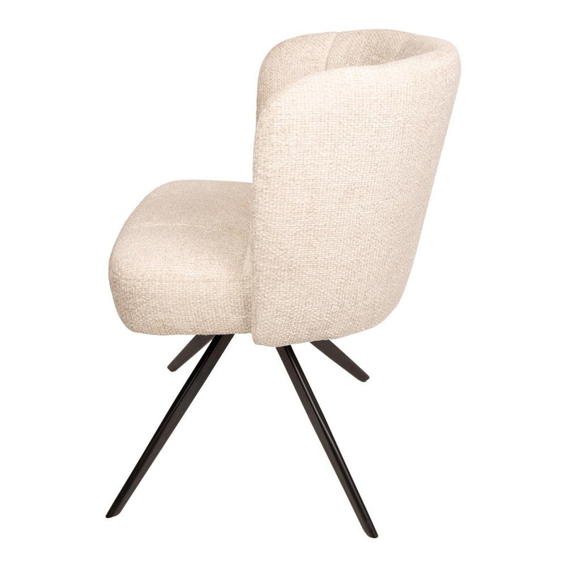 Eetkamerstoel Odin Polyester Wit-Eetkamerstoelen-PTMD