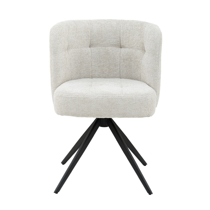 Eetkamerstoel Odin Polyester Wit-Eetkamerstoelen-PTMD