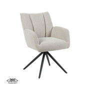 Eetkamerstoel Padua Naturel Royal Boucle Draaibaar 65x66x86 cm-Eetkamerstoelen-LABEL51
