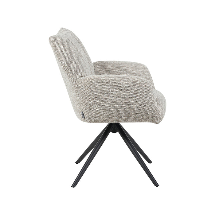 Eetkamerstoel Padua - Naturel - Royal Boucle - Draaibaar-Eetkamerstoelen-LABEL51