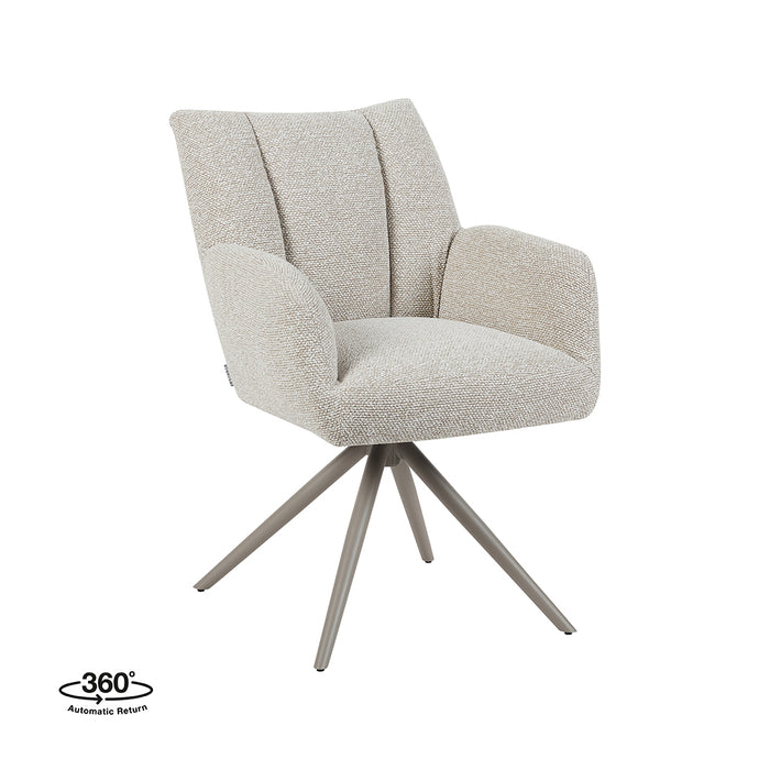 Eetkamerstoel Padua - Naturel - Royal Boucle - Taupe Metalen-Eetkamerstoelen-LABEL51