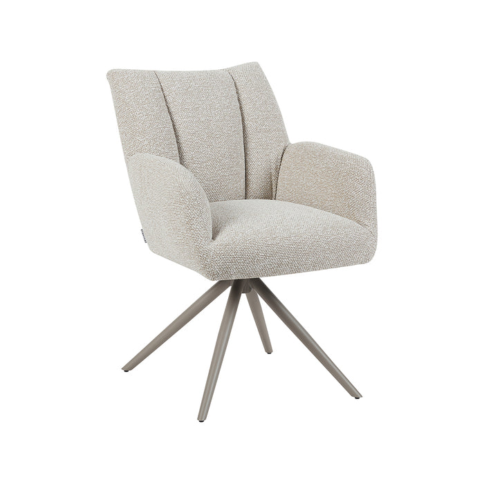 Eetkamerstoel Padua - Naturel - Royal Boucle - Taupe Metalen-Eetkamerstoelen-LABEL51