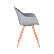 Eetkamerstoel Parma Grijs PP Naturel Houtlook Frame 58x54x85 cm-Eetkamerstoelen-LABEL51