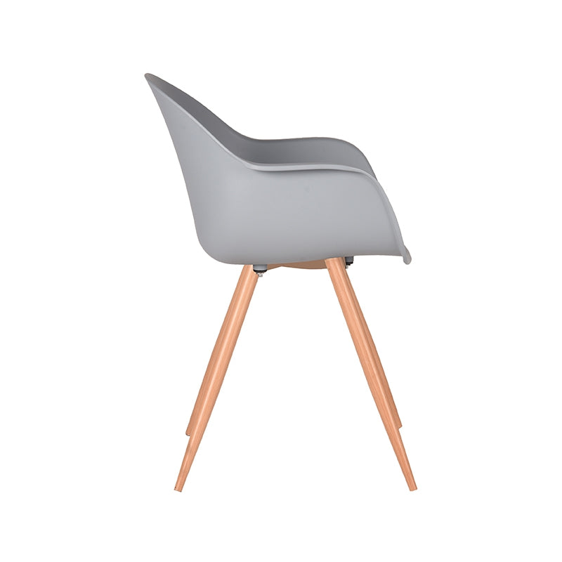Eetkamerstoel Parma Grijs PP Naturel Houtlook Frame 58x54x85 cm-Eetkamerstoelen-LABEL51