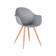 Eetkamerstoel Parma Grijs PP Naturel Houtlook Frame 58x54x85 cm-Eetkamerstoelen-LABEL51