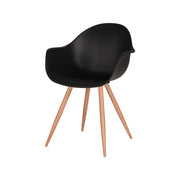 Eetkamerstoel Parma Zwart PP Naturel Houtlook Frame 58x54x85 cm-Eetkamerstoelen-LABEL51