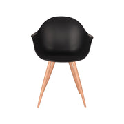 Eetkamerstoel Parma Zwart PP Naturel Houtlook Frame 58x54x85 cm-Eetkamerstoelen-LABEL51