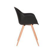 Eetkamerstoel Parma Zwart PP Naturel Houtlook Frame 58x54x85 cm-Eetkamerstoelen-LABEL51