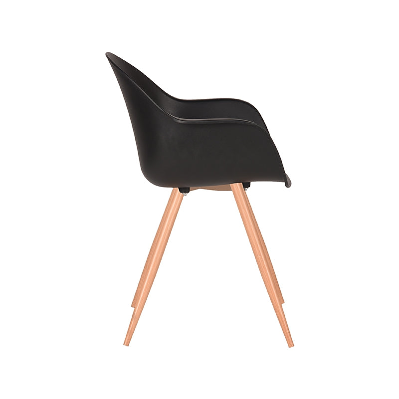 Eetkamerstoel Parma Zwart PP Naturel Houtlook Frame 58x54x85 cm-Eetkamerstoelen-LABEL51