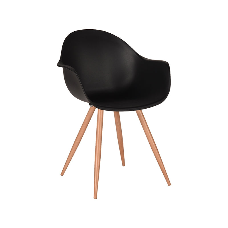 Eetkamerstoel Parma Zwart PP Naturel Houtlook Frame 58x54x85 cm-Eetkamerstoelen-LABEL51