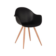 Eetkamerstoel Parma Zwart PP Naturel Houtlook Frame 58x54x85 cm-Eetkamerstoelen-LABEL51