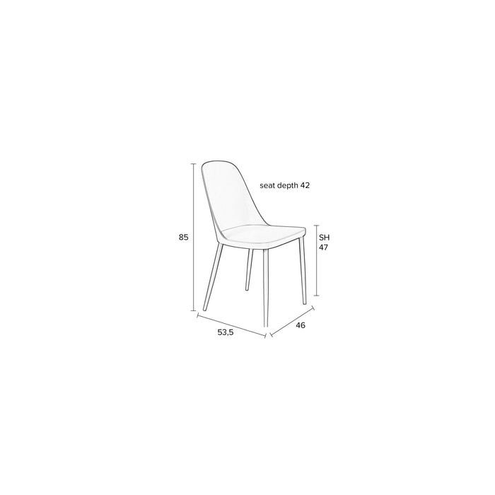Eetkamerstoel Pip Polypropyleen Roze 53.5x46 cm-Eetkamerstoelen-Creating Home