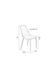 Eetkamerstoel Pip Polypropyleen Roze 53.5x46 cm-Eetkamerstoelen-Creating Home