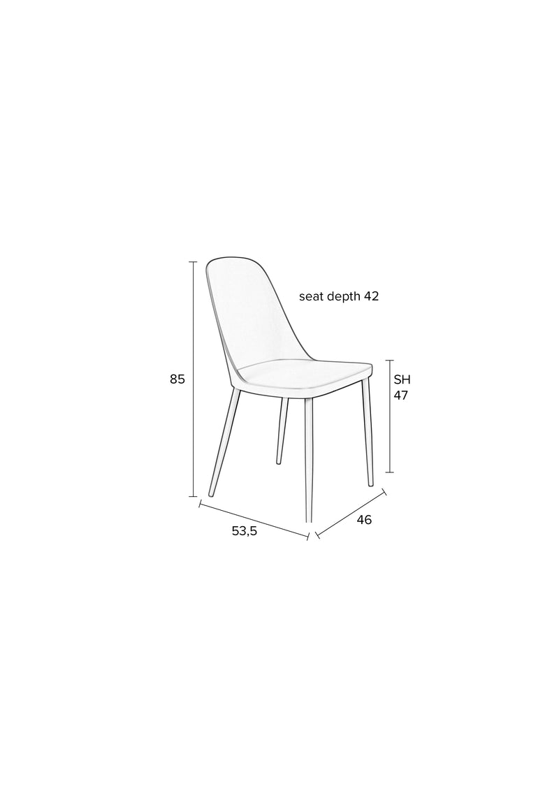 Eetkamerstoel Pip Polypropyleen Roze 53.5x46 cm-Eetkamerstoelen-Creating Home