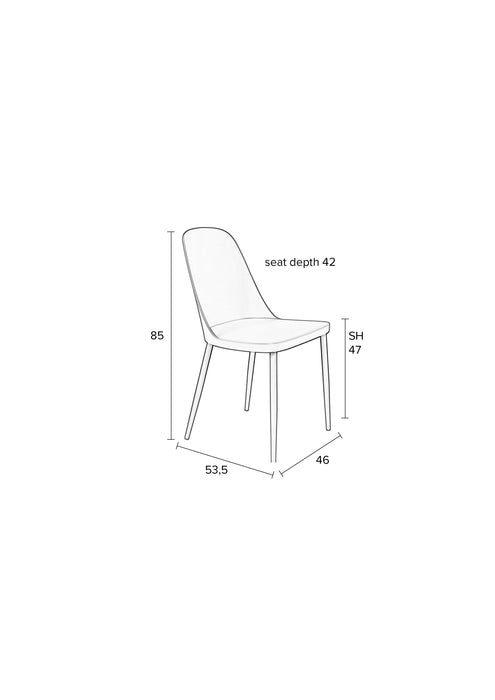 Eetkamerstoel Pip Polypropyleen Roze 53.5x46 cm-Eetkamerstoelen-Creating Home