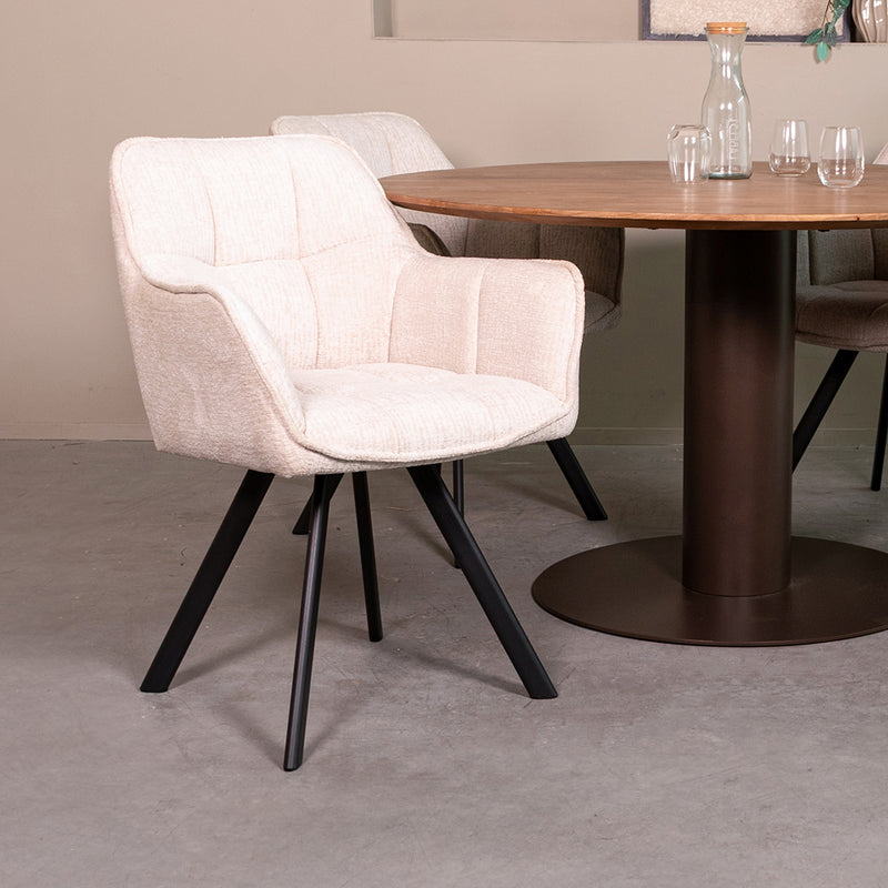 Eetkamerstoel Riley Stof Naturel 61x63x84 cm 180154183-Eetkamerstoelen-LABEL51