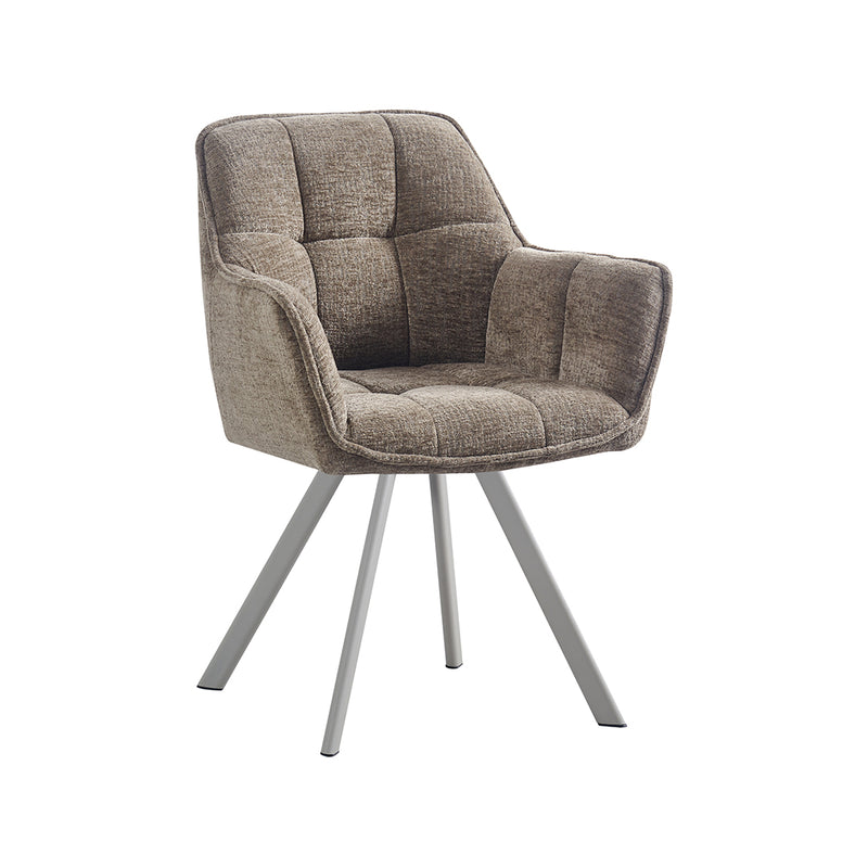 Eetkamerstoel Riley Stof Taupe 61x63x84 cm 180154179-Eetkamerstoelen-LABEL51