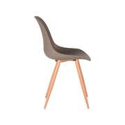 Eetkamerstoel Rimini Coffee PP Naturel Houtlook Frame 46x54x88 cm-Eetkamerstoelen-LABEL51