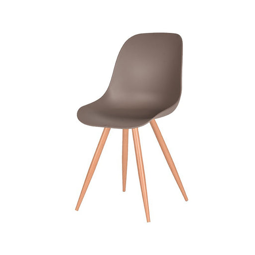 Eetkamerstoel Rimini - Coffee - PP - Naturel Houtlook Frame-Eetkamerstoelen-LABEL51