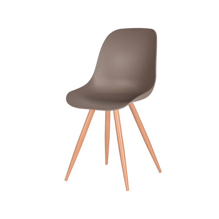 Eetkamerstoel Rimini - Coffee - PP - Naturel Houtlook Frame-Eetkamerstoelen-LABEL51
