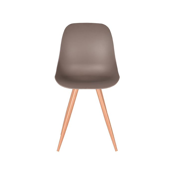 Eetkamerstoel Rimini - Coffee - PP - Naturel Houtlook Frame-Eetkamerstoelen-LABEL51