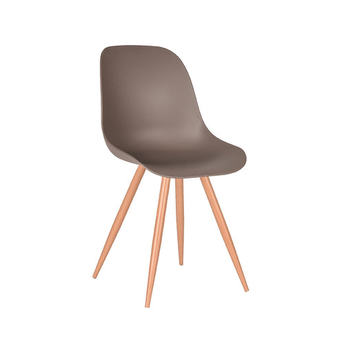 Eetkamerstoel Rimini - Coffee - PP - Naturel Houtlook Frame-Eetkamerstoelen-LABEL51