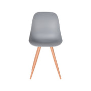 Eetkamerstoel Rimini Grijs PP Naturel Houtlook Frame 46x54x88 cm-Eetkamerstoelen-LABEL51