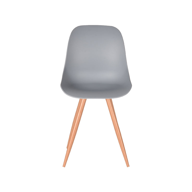 Eetkamerstoel Rimini Grijs PP Naturel Houtlook Frame 46x54x88 cm-Eetkamerstoelen-LABEL51