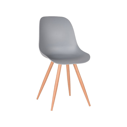 Eetkamerstoel Rimini - Grijs - PP - Naturel Houtlook Frame-Eetkamerstoelen-LABEL51