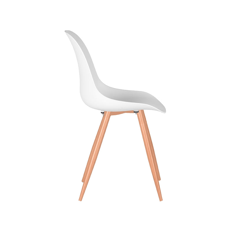 Eetkamerstoel Rimini Wit PP Naturel Houtlook Frame 46x54x88 cm-Eetkamerstoelen-LABEL51