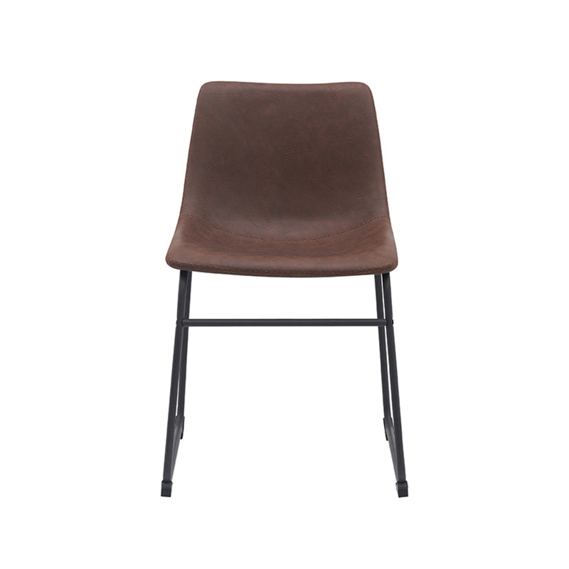 Eetkamerstoel Risto Bruin Kunstleder 47x55x79 cm-Eetkamerstoelen-LABEL51