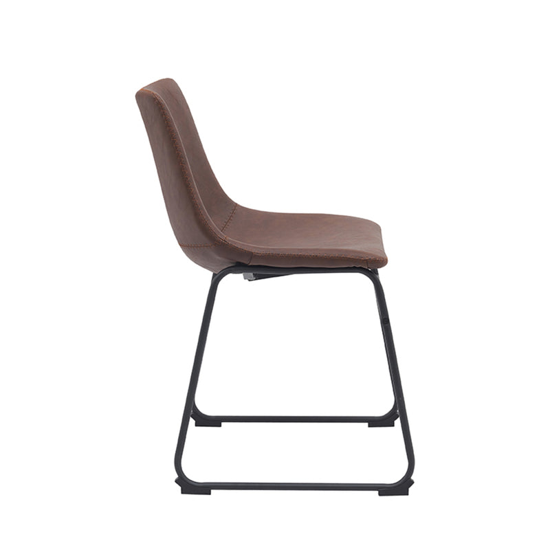 Eetkamerstoel Risto Bruin Kunstleder 47x55x79 cm-Eetkamerstoelen-LABEL51