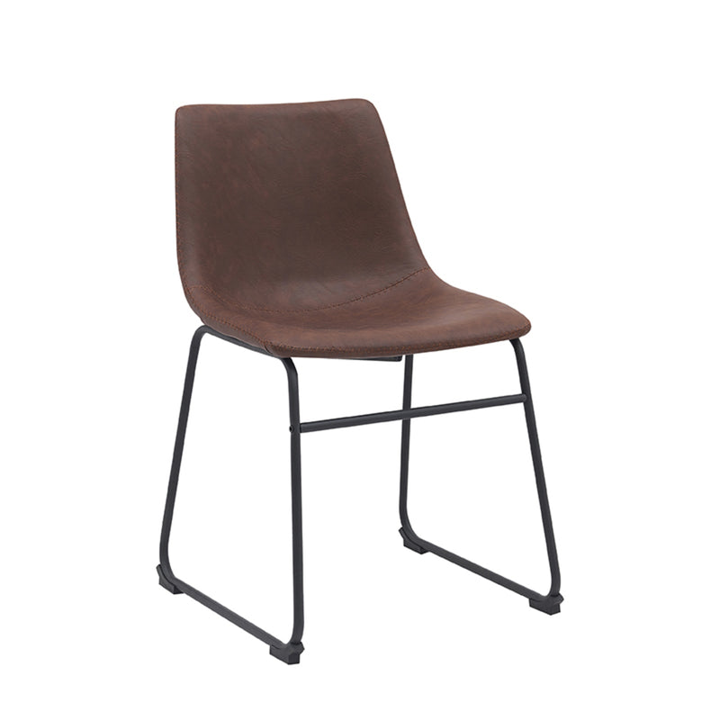 Eetkamerstoel Risto Bruin Kunstleder 47x55x79 cm-Eetkamerstoelen-LABEL51
