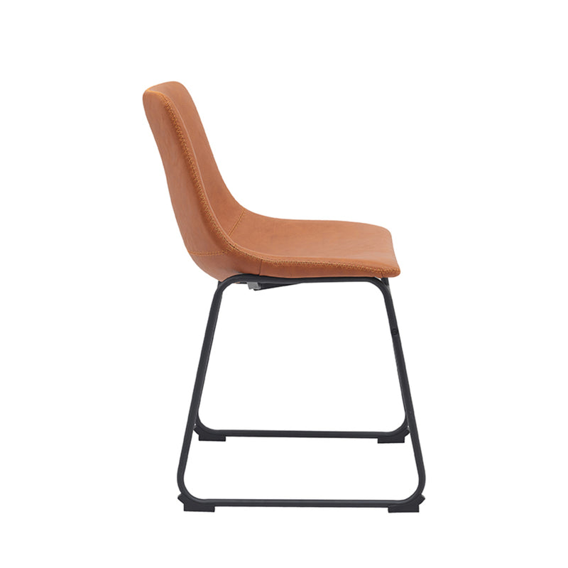 Eetkamerstoel Risto Cognac Kunstleder 47x55x79 cm-Eetkamerstoelen-LABEL51