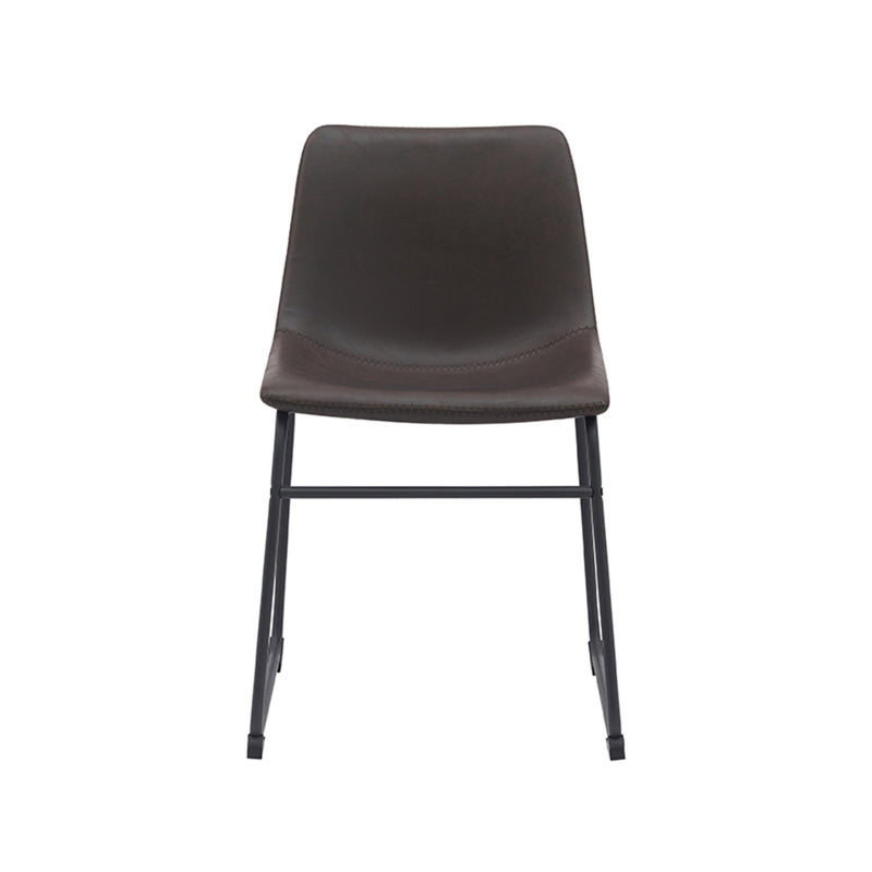 Eetkamerstoel Risto Donkerbruin Kunstleder 47x55x79 cm-Eetkamerstoelen-LABEL51
