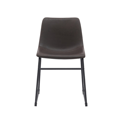 Eetkamerstoel Risto Donkerbruin Kunstleder 47x55x79 cm-Eetkamerstoelen-LABEL51