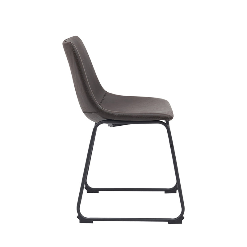 Eetkamerstoel Risto Donkerbruin Kunstleder 47x55x79 cm-Eetkamerstoelen-LABEL51