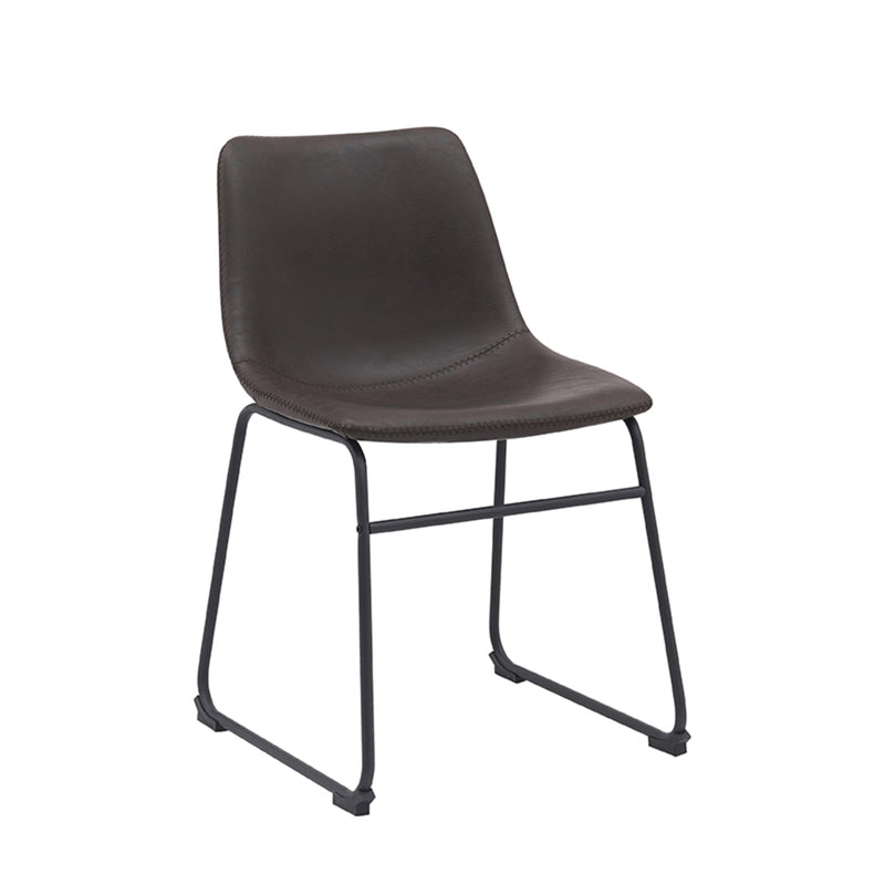 Eetkamerstoel Risto Donkerbruin Kunstleder 47x55x79 cm-Eetkamerstoelen-LABEL51