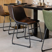 Eetkamerstoel Risto Zwart Kunstleder 47x55x79 cm-Eetkamerstoelen-LABEL51