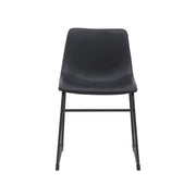 Eetkamerstoel Risto Zwart Kunstleder 47x55x79 cm-Eetkamerstoelen-LABEL51