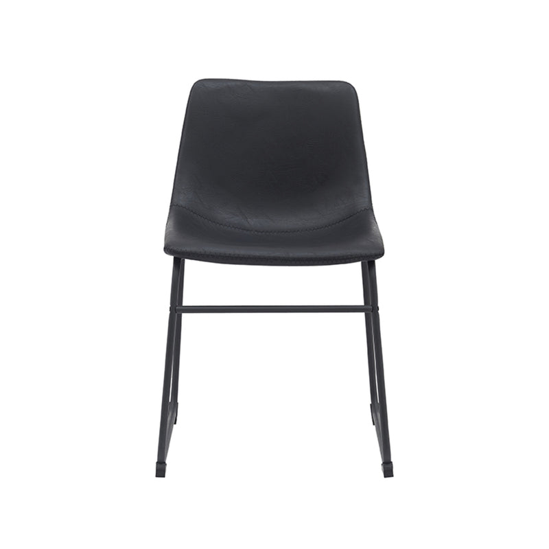Eetkamerstoel Risto Zwart Kunstleder 47x55x79 cm-Eetkamerstoelen-LABEL51