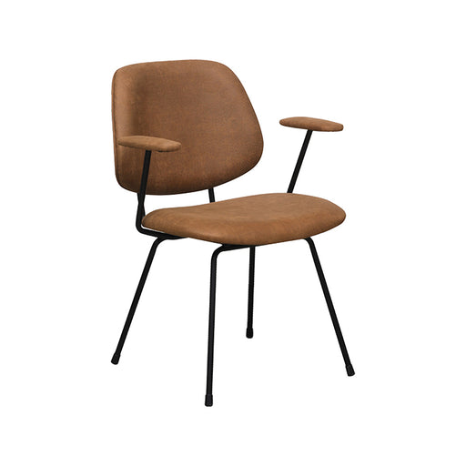 Eetkamerstoel Rivano - Cognac - Micro Suede-Eetkamerstoelen-LABEL51
