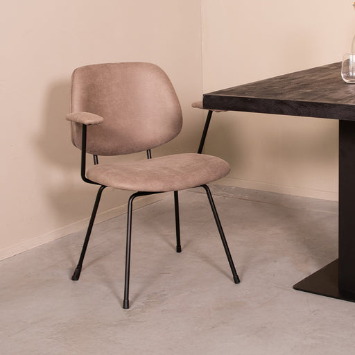 Eetkamerstoel Rivano - Taupe - Micro Suede-Eetkamerstoelen-LABEL51