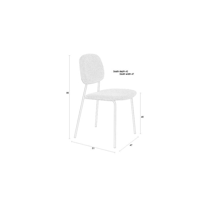 Eetkamerstoel Roos Light Polyester Beige 51x47 cm